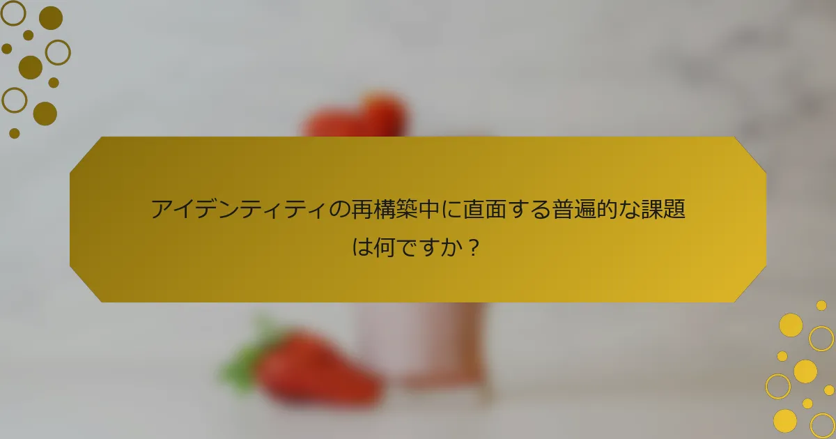 アイデンティティの再構築中に直面する普遍的な課題は何ですか？