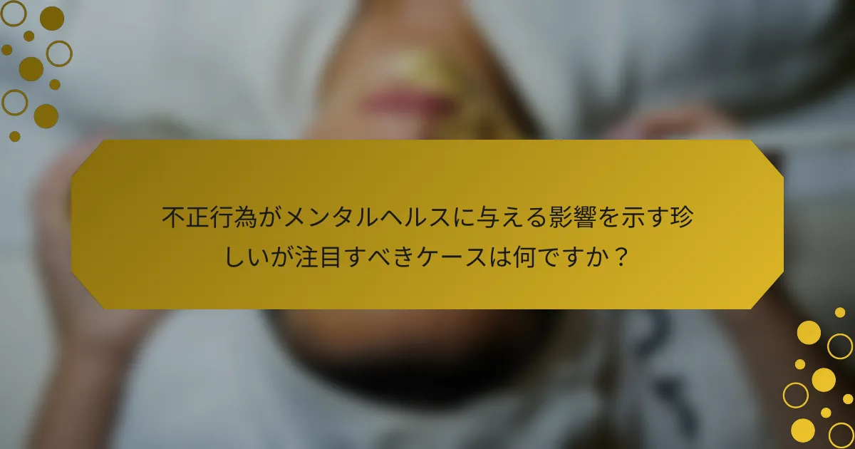 不正行為がメンタルヘルスに与える影響を示す珍しいが注目すべきケースは何ですか？