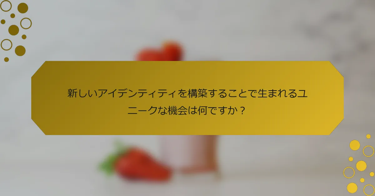 新しいアイデンティティを構築することで生まれるユニークな機会は何ですか？
